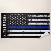 Polizei redete Flagge-Gewohnheit an Strandtuch (Vorderseite)