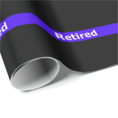 Polizei Retirted verdünnt Blue Line Geschenkpapier (Rolleneckpunkt)