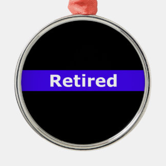 Polizei Retirted verdünnt Blue Line Silbernes Ornament
