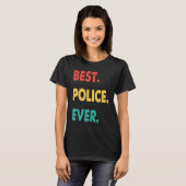 Polizei Retro Beste Polizei je T-Shirt (Vorne ganz)
