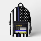 Polizei-Rucksack, dünne Blue Line-Tasche, amerikan Bedruckter Rucksack (Vorderseite)