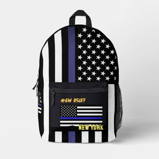 Polizei-Rucksack, dünne Blue Line-Tasche, amerikan Bedruckter Rucksack (Vorderseite)