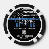 Polizei-Ruhestand Gesetzeshüter-Flagge Pokerchips (Rückseite)