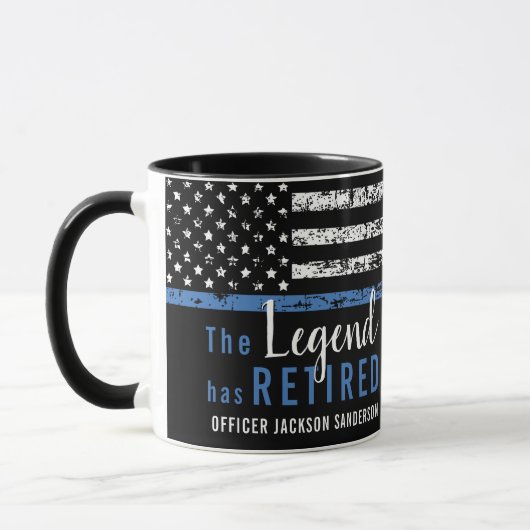Polizei-Ruhestand Gesetzeshüter-Flagge Tasse (Links)