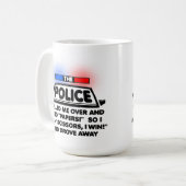 Polizei Schere Stein Lustiger Becher Kaffeetasse (Vorderseite Links)