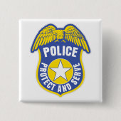 Polizei schützt und dient Abzeichen Button (Vorderseite)