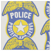 Polizei schützt und dient Abzeichen Stoff (Nahaufnahme)