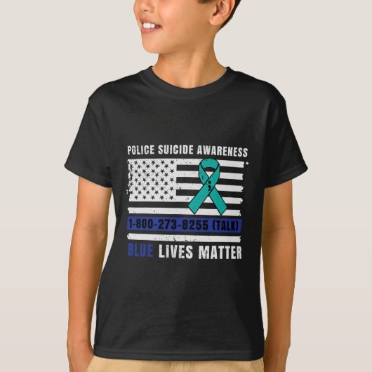 Polizei Selbstmord Bewusstsein Blue Living Law Enf T-Shirt (Vorderseite)