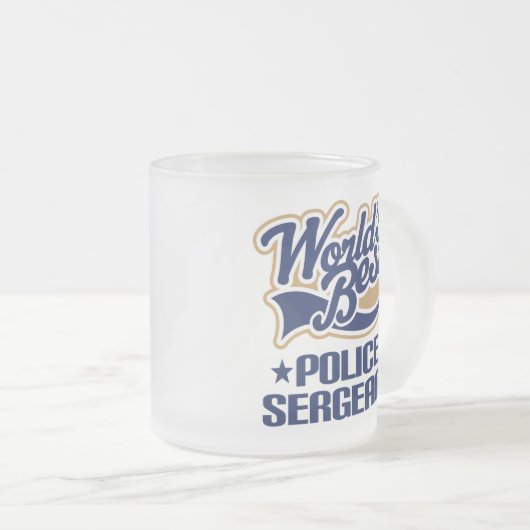 Polizei-Sergeant-Geschenk Mattglastasse (VorderseiteRechts)