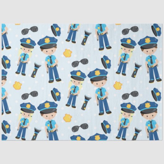 Polizei-Serien-Design 4 Seidenpapier (Vorderseite)