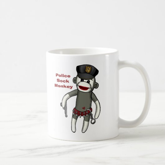 Polizei-Sockenaffe Kaffeetasse (Rechts)