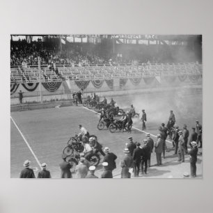 Polizei stellt dar -- Anfang des Motorrad-Rennens Poster