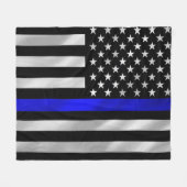 Polizei stützt USA-Flagge Fleecedecke (Vorderseite (Horizontal))