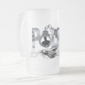 POLIZEI Tassen-Entwurf Mattglas Bierglas (Vorderseite Links)