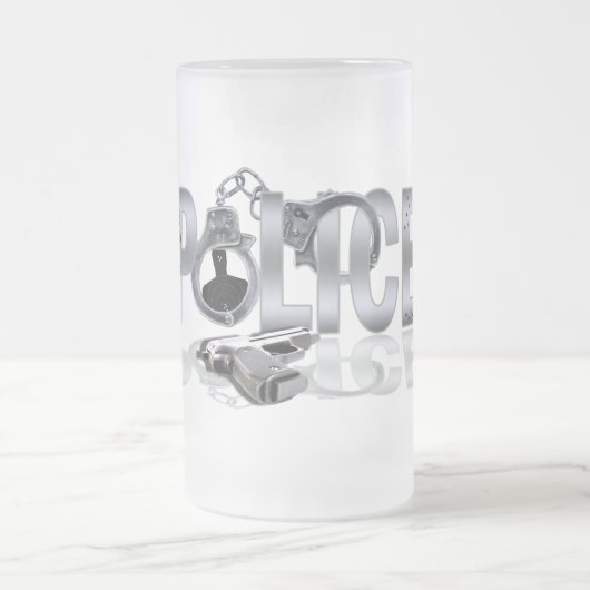 POLIZEI Tassen-Entwurf Mattglas Bierglas (Mittel)