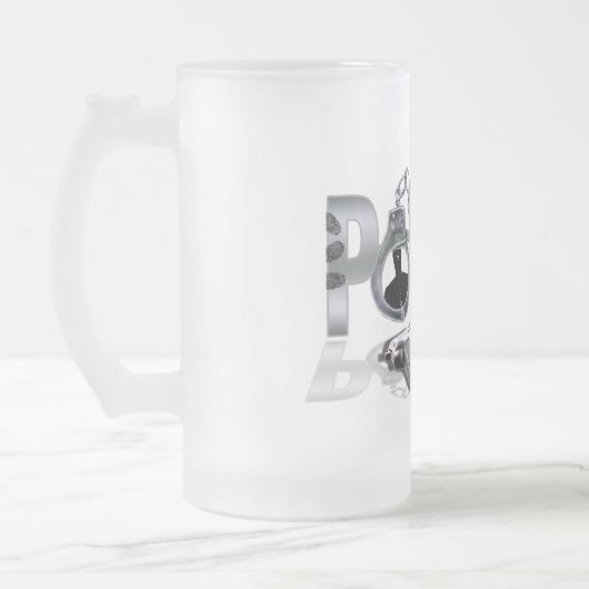 POLIZEI Tassen-Entwurf Mattglas Bierglas (Links)