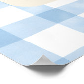 Polizei-Teddybär-Gingham-Baby-Party Poster (Ecke)