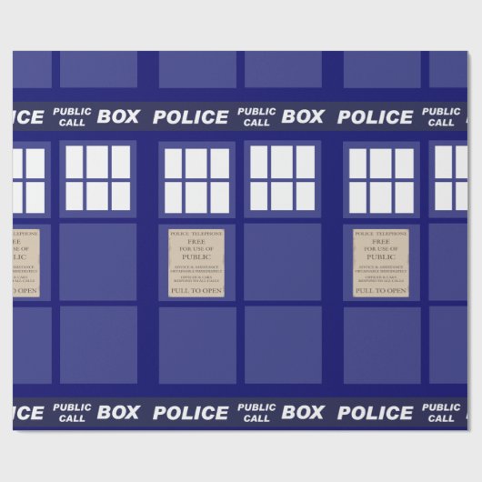 Polizei Telefonzelle Geschenkpapier (Flach)