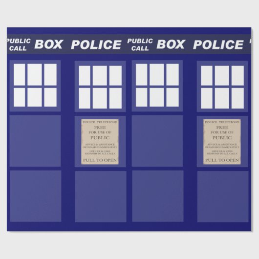 Polizei Telefonzelle Geschenkpapier (Flach)