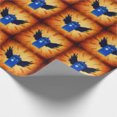 Polizei-Telefonzelle im Flug Geschenkpapier (Ecke)