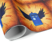 Polizei-Telefonzelle im Flug Geschenkpapier (Rolleneckpunkt)