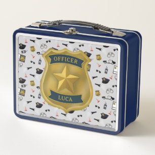 Polizei Thema Polizist Beamter Name Metall Brotdose