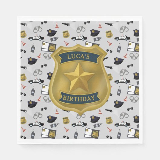 Polizei Thema Polizist Cop Geburtstag Serviette (Vorderseite)