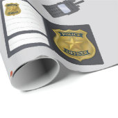 Polizei Thema Polizist Cop Muster Geschenkpapier (Rolleneckpunkt)
