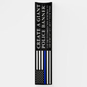 Polizei-themenorientierte amerikanische Flagge Banner (Vertikal)