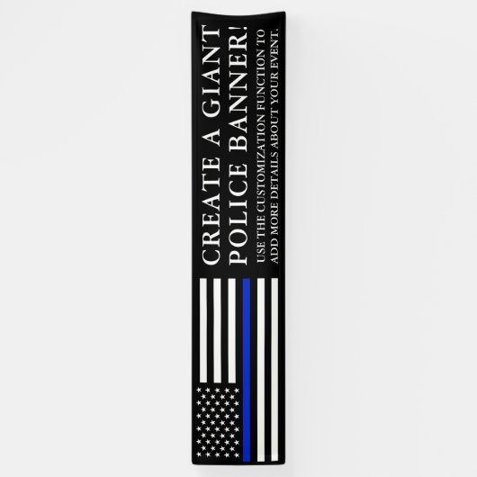 Polizei-themenorientierte amerikanische Flagge Banner (Vertikal)