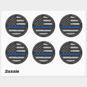 Polizei Thin Blue Line Abschluss Gratulation Runder Aufkleber (Blatt)