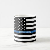 Polizei Thin Blue Line American Flag Name Kaffeetasse (Mittel)