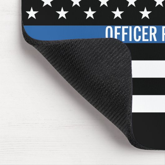 Polizei Thin Blue Line American Flag Name Mousepad (Ecke)