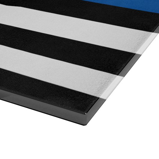 Polizei Thin Blue Line American Flag Name Schneidebrett (Ecke)