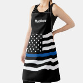 Polizei Thin Blue Line American Flag Schürze (InSitu)