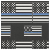 Polizei Thin Blue Line American Flag Stoff (Nahaufnahme)