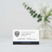 Polizei Thin Blue Line Logo Visitenkarte (Stehend Vorderseite)