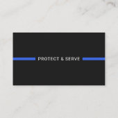 Polizei Thin Blue Line Logo Visitenkarte (Rückseite)