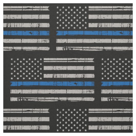 Polizei-Thin-Blue-Line Stoff (Muster)