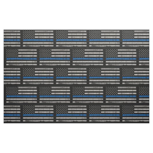 Polizei-Thin-Blue-Line Stoff (Fat Quarter (45,7 x 55,9 cm))