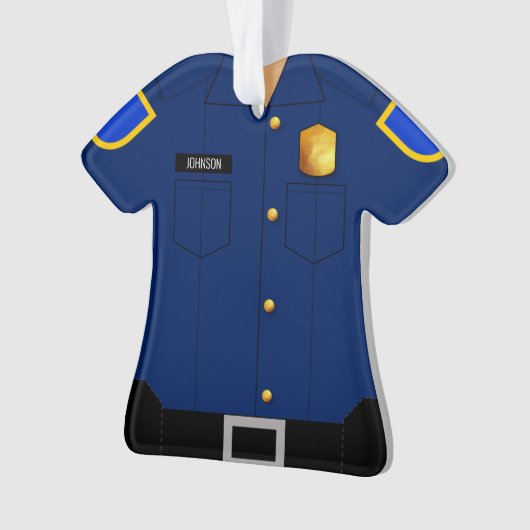 Polizei Uniform Navy Blue Profession Ornament (Vorderseite)