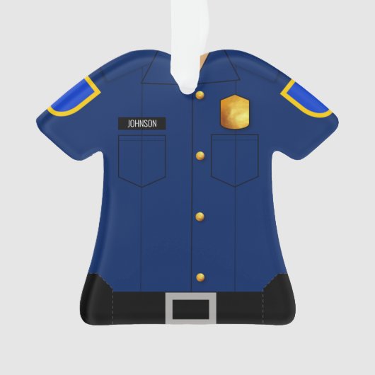 Polizei Uniform Navy Blue Profession Ornament (Vorderseite)