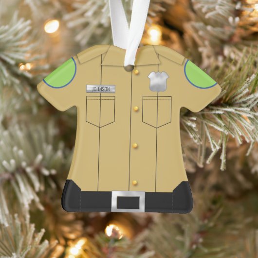 Polizei Uniform Tan mit Silberschild Ornament (Baum)