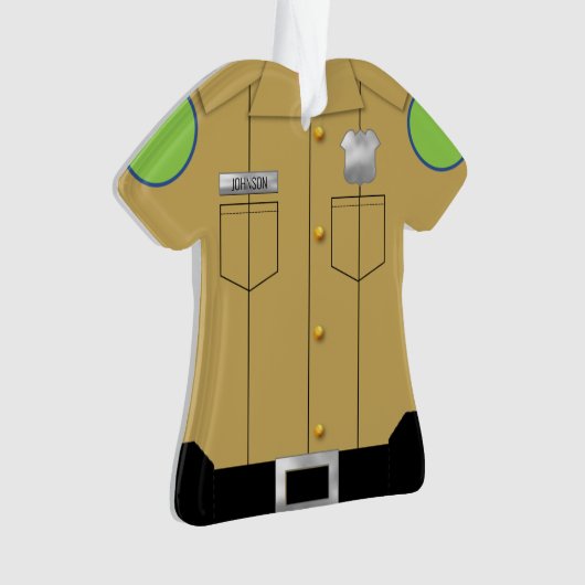 Polizei Uniform Tan mit Silberschild Ornament (Vorderseite)