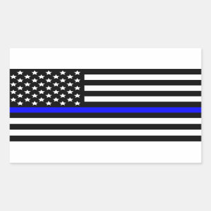 Polizei verdünnt Blue Line-amerikanische Flagge Rechteckiger Aufkleber