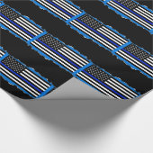 Polizei verdünnt Blue Line-Flagge, die heraus Geschenkpapier (Ecke)