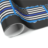 Polizei verdünnt Blue Line-Flagge, die heraus Geschenkpapier (Rolleneckpunkt)