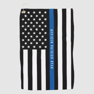Polizei verdünnt Blue Line-Flagge-Monogramm Golfhandtuch