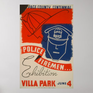 Polizei, Vintages WPA Plakat der