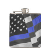 Polizei Vinyl Wrapped Flask Flachmann (Vorderseite)